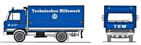 Loewe 4044 - H0 - Magirus Deutz Zeta 90 M 5 - Gerätewagen THW